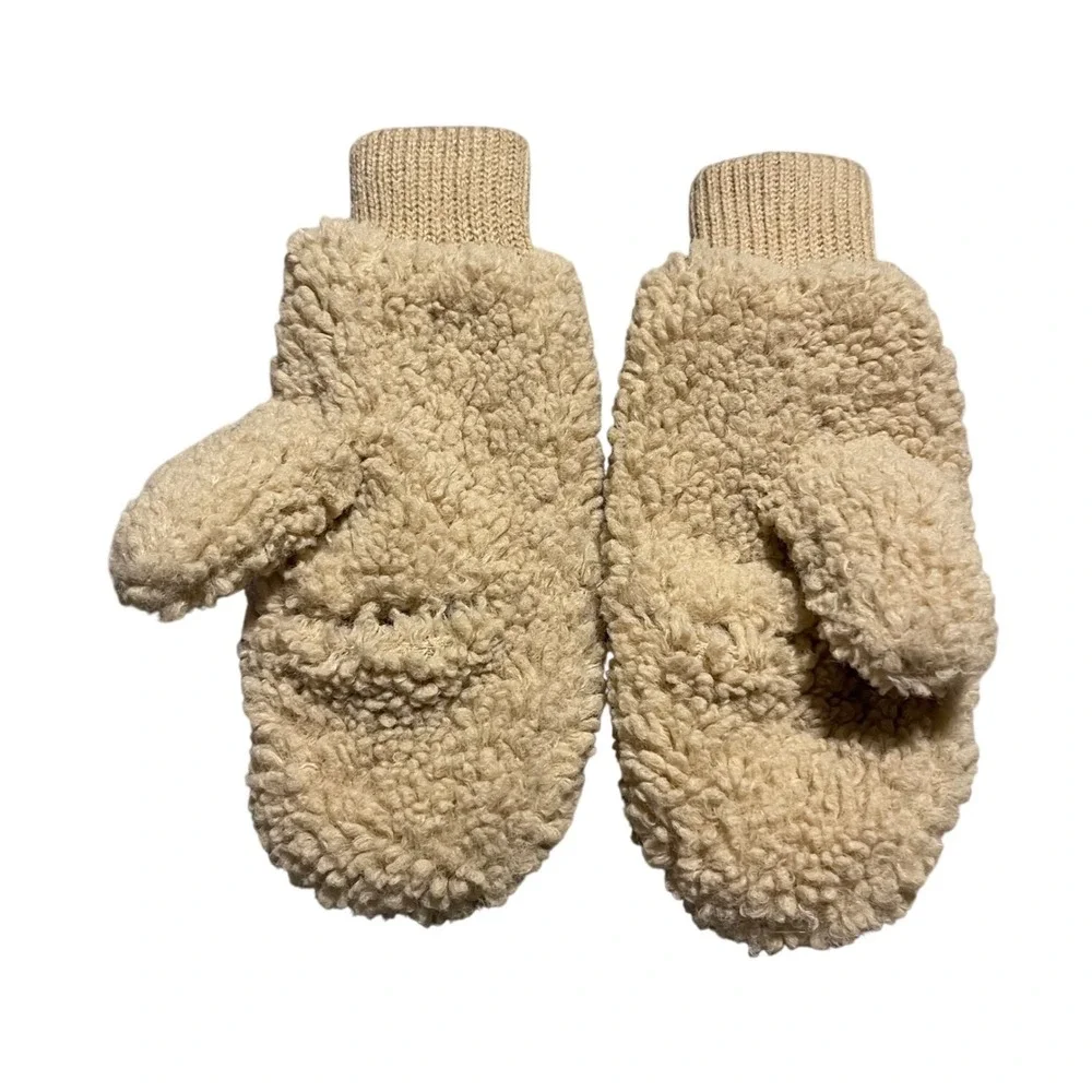 CC Beanie‎ Sherpa Fleece Mittens Cozy Warm Tan Women's Winter Accessories